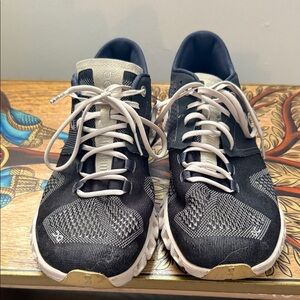 On Running Womens Black and White Athletic Shoes